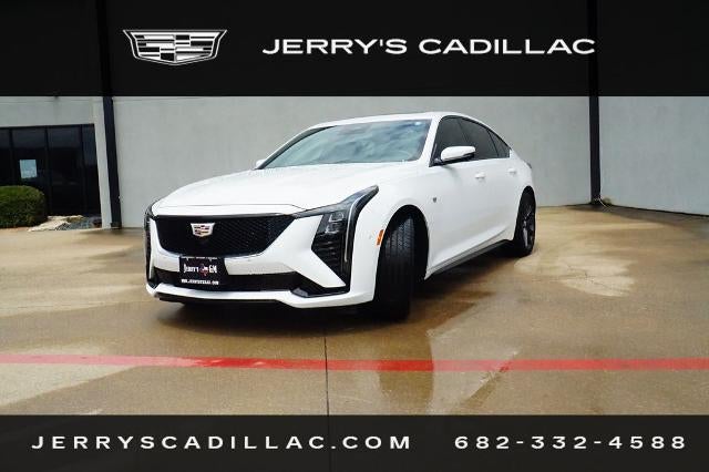 2025 Cadillac CT5 Sport in Summit White — front three-quarter view