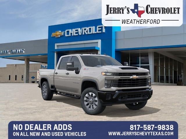 2026 Chevrolet Silverado 2500 HD Custom in White Sands — front three-quarter view