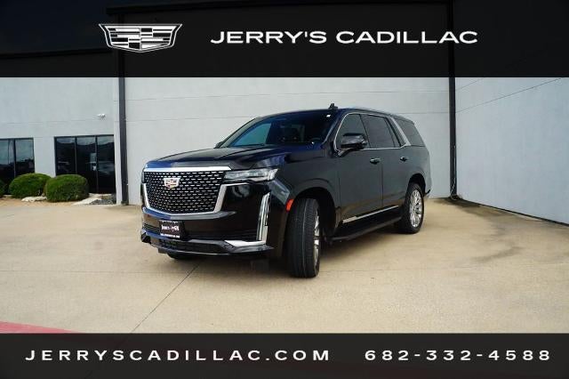 2023 Cadillac Escalade Premium Luxury in Black Raven — front three-quarter view