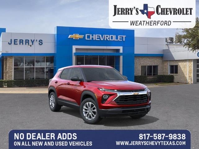 2026 Chevrolet Trailblazer LS in Apex Red — front three-quarter view