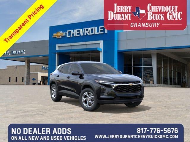 2026 Chevrolet Trax LS in Mosaic Black Metallic — front three-quarter view