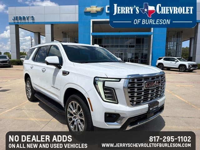 2025 GMC Yukon Denali in Summit White — front three-quarter view