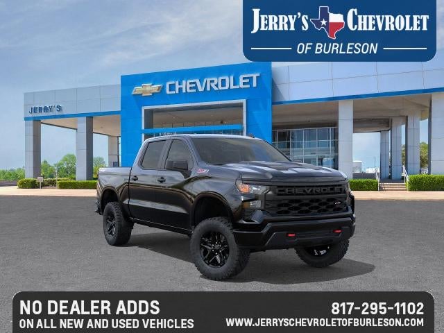 2026 Chevrolet Silverado 1500 Custom Trail Boss in Black — front three-quarter view